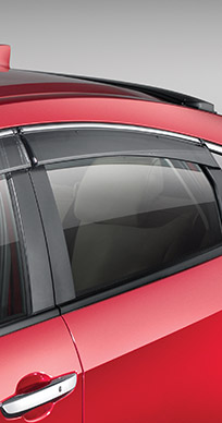 Honda Civic-Door Visor with Chrome
